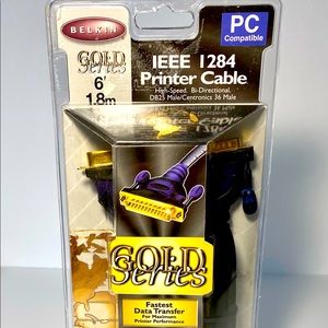 BELKIN IEEE 1284 Printer Cable Bi-Directional DB25 Male/Centronics 36 Male 6ft